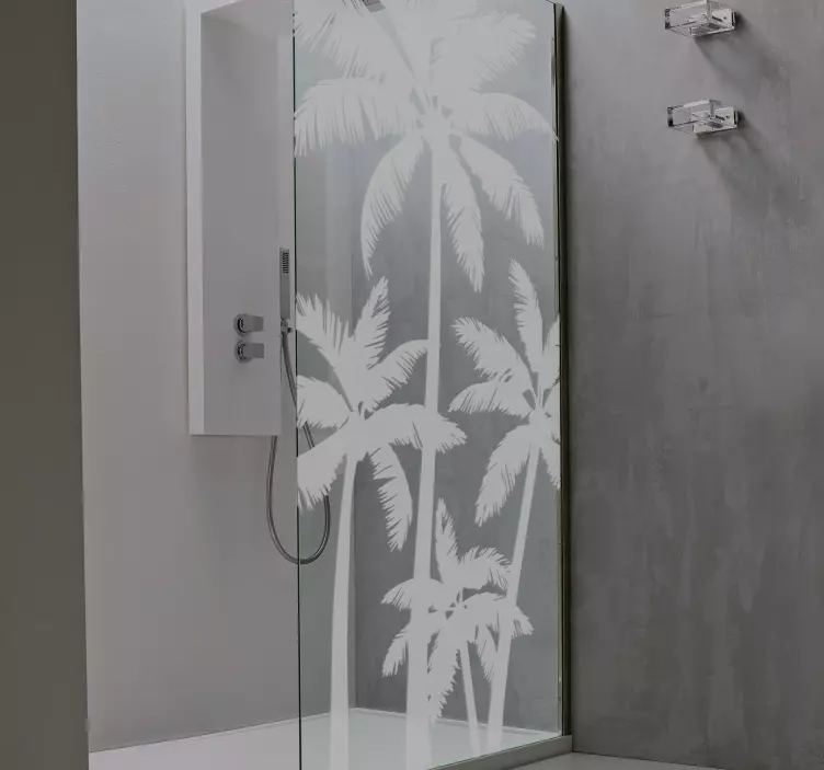 Palm Trees Translucent Shower Sticker - TenStickers