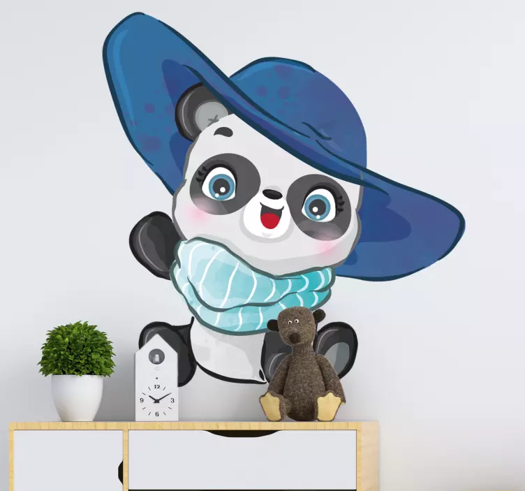 Panda with hat wild animal decal - TenStickers