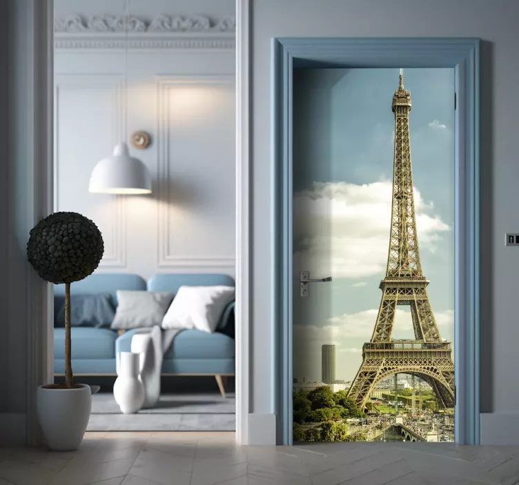 Paris View door sticker - TenStickers