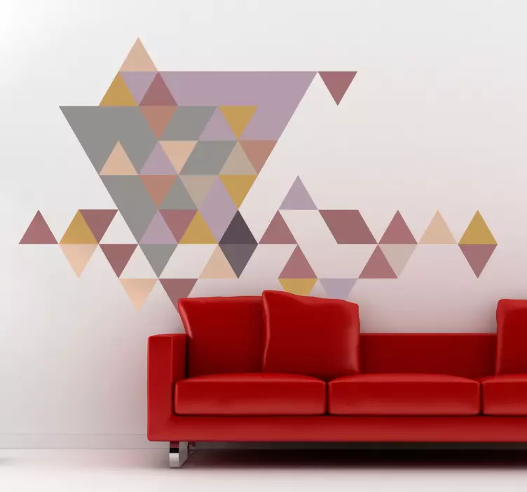 Pastel Triangles Geometric Wall Sticker - TenStickers