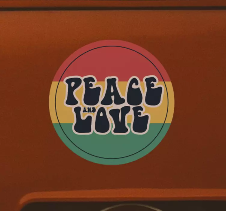 Peace and Love reggae car sticker - TenStickers