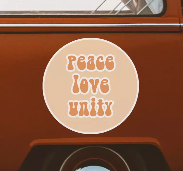 Peace love unity circle Car Sticker - TenStickers