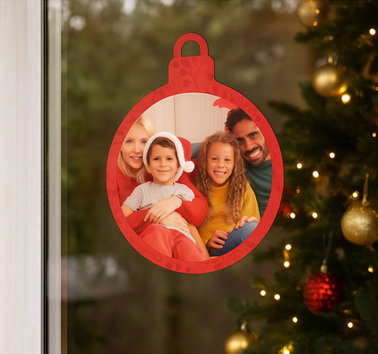 Personalised Christmas ball window sticker - TenStickers