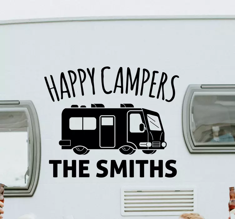 Personalised happy campervan sticker - TenStickers
