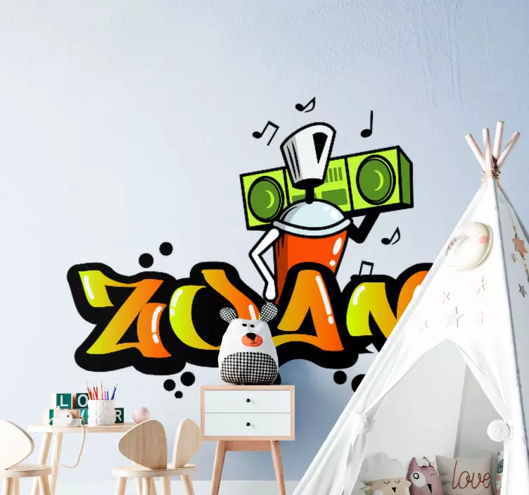 personalised name graffiti urban sticker - TenStickers