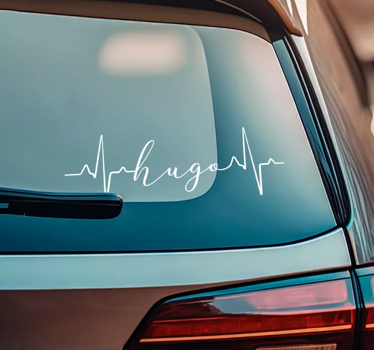 Personalized heartbeat science car sticker - TenStickers