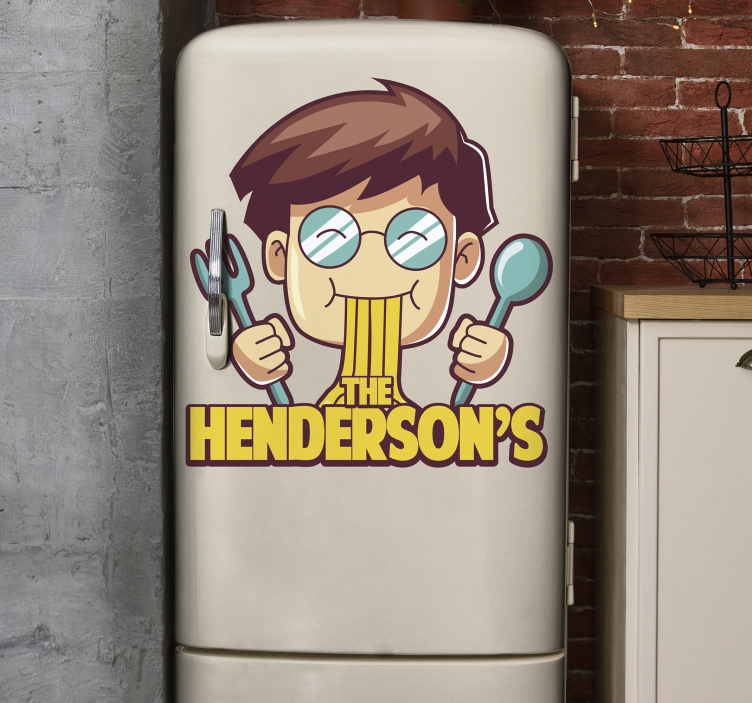 personalized yummy fridge sticker with name - TenStickers