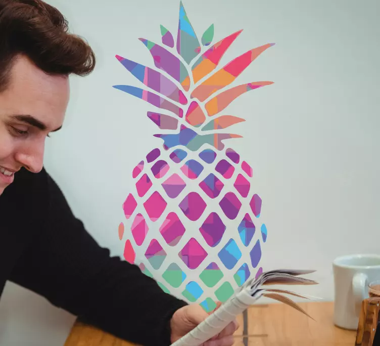 Pineapple pop art style wall sticker for dining - TenStickers