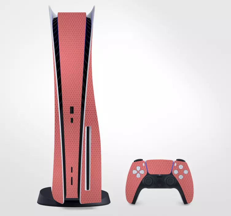 Pink carbon skin PS5 sticker - TenStickers