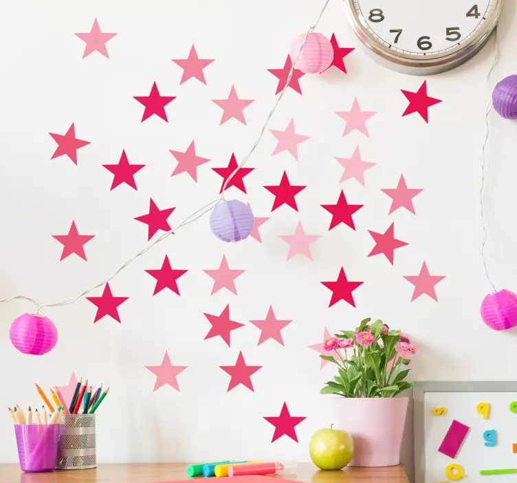 Pink Star Wall vinyl Stickers - TenStickers