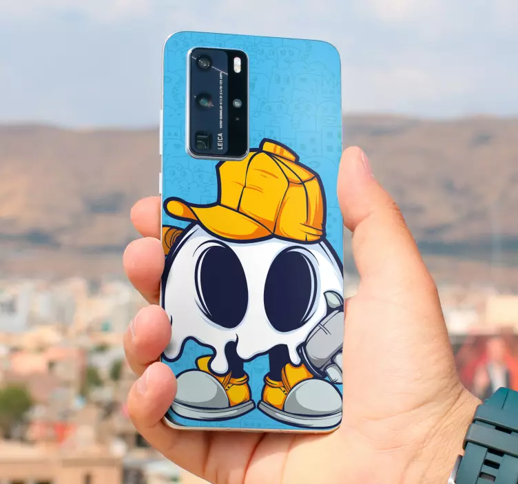 Ghost figure with hat huawei sticker - TenStickers