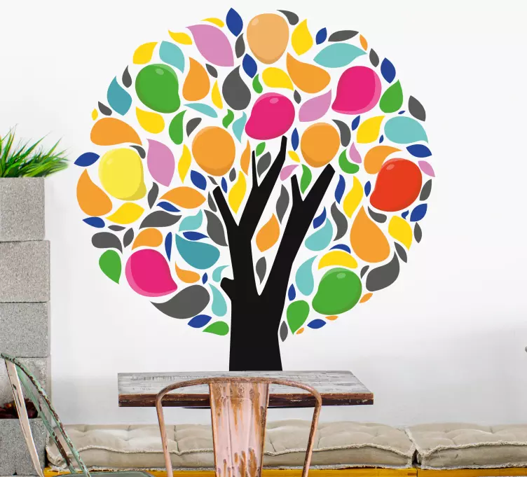 Pop art tree design Home Office Stickers - TenStickers