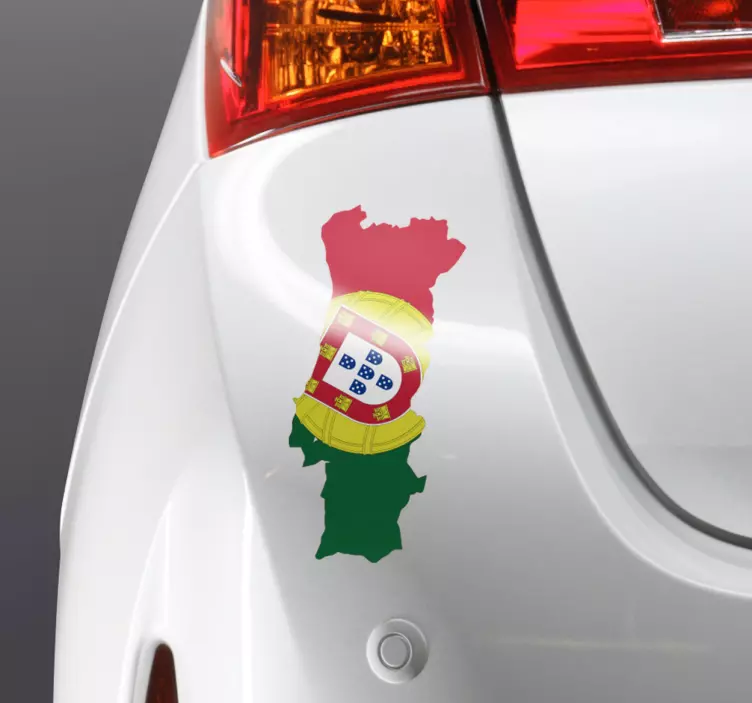 Portugal map and flag  Car Sticker - TenStickers