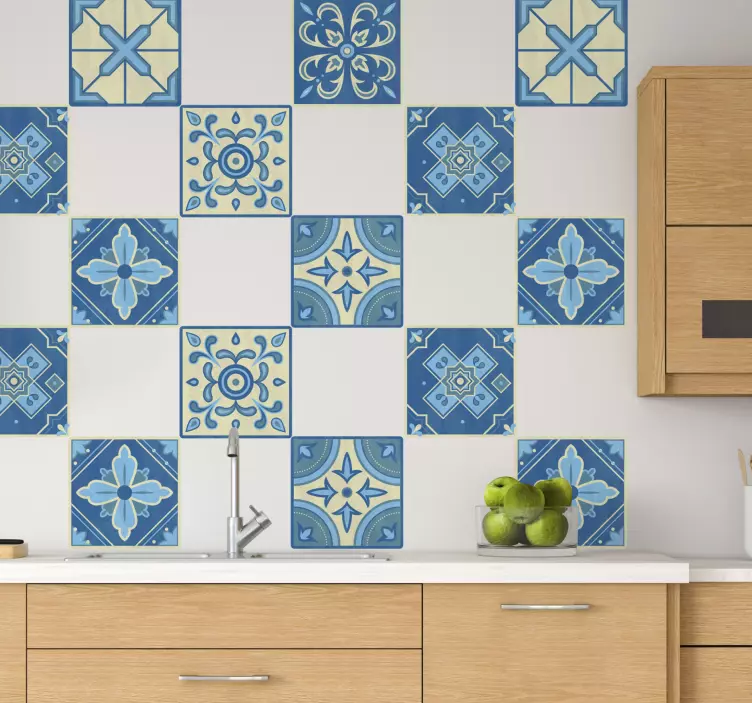 Portuguese tile wall border sticker - TenStickers