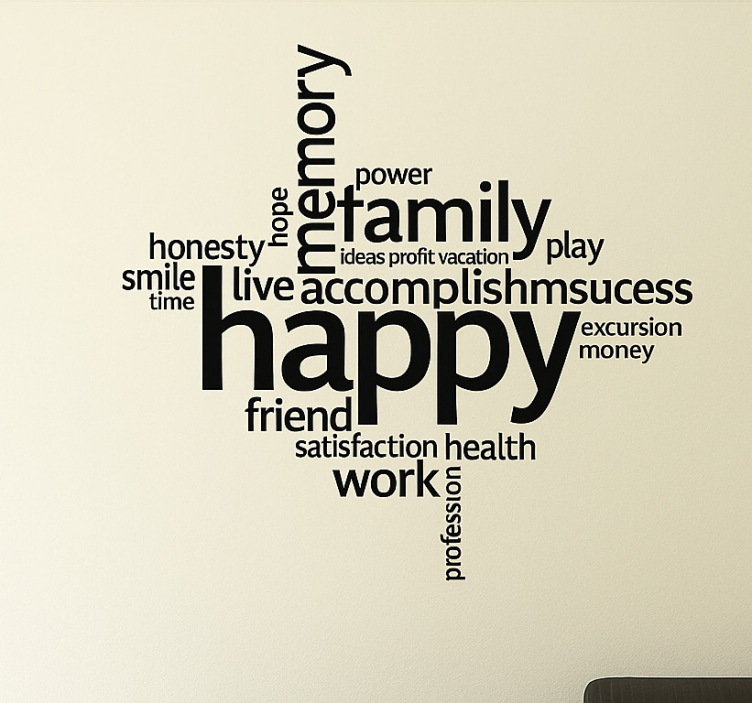 Positive words Collage living room wall sticker - TenStickers