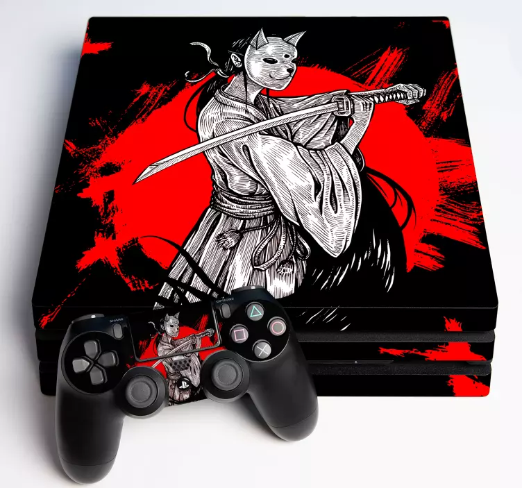 Ps4 skin samurai cat design - TenStickers