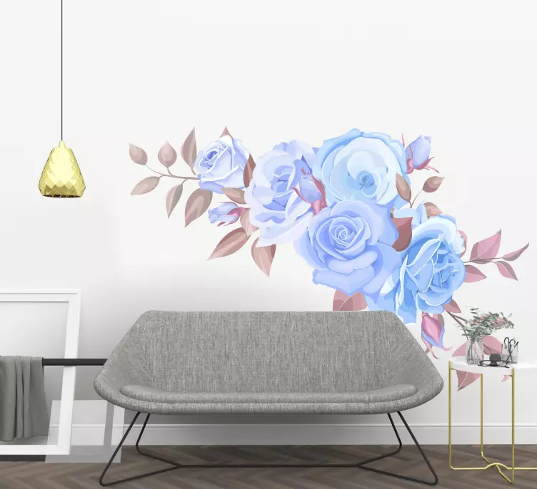 Purple roses flower wall sticker - TenStickers