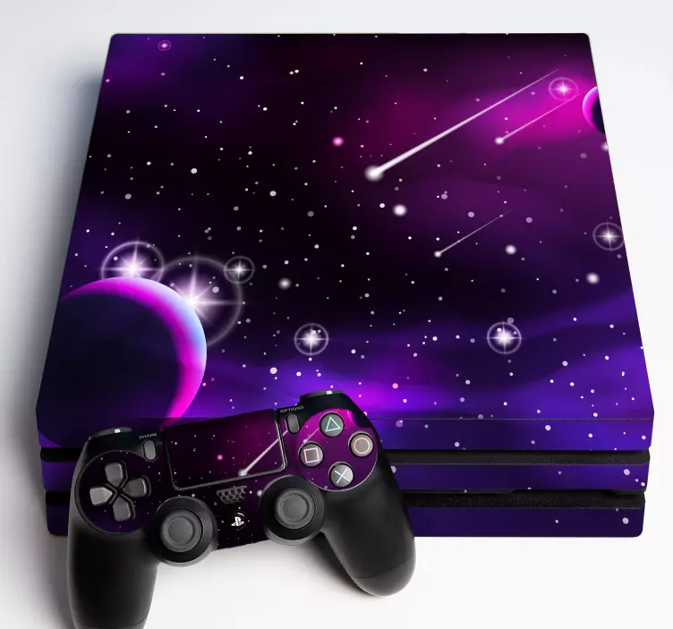 Purple universe theme PS4 stickers - TenStickers