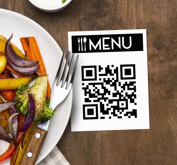  QR code menu  sticker for restaurant - TenStickers