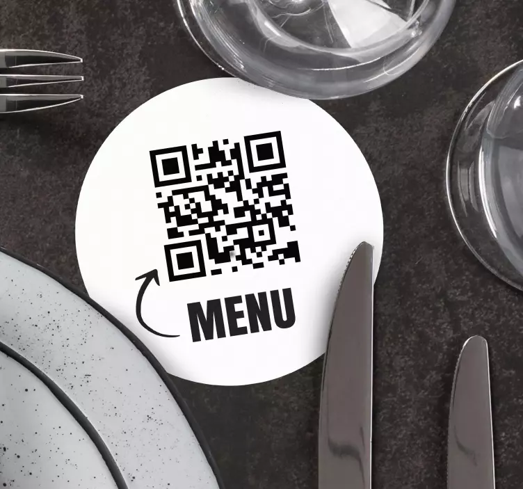  QR code restaurant custom sticker - TenStickers