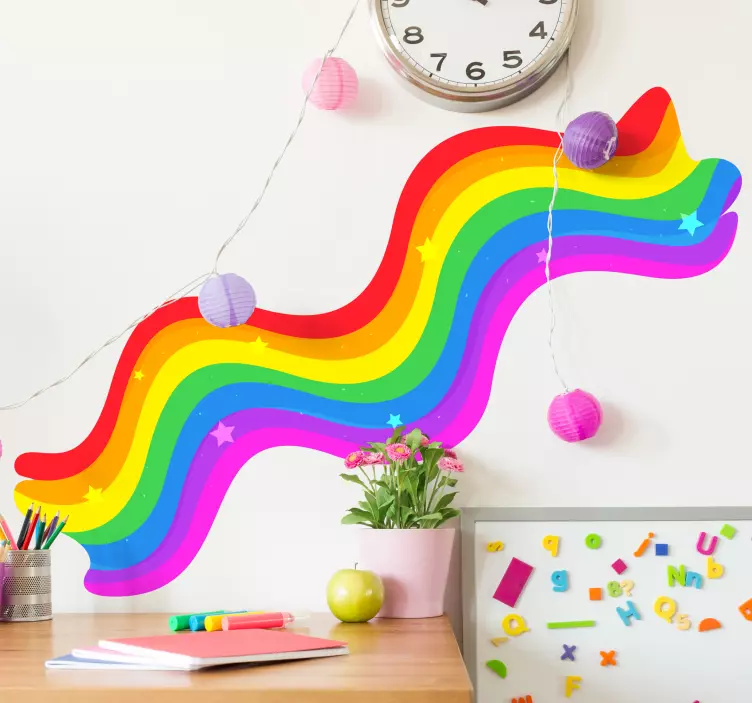 Rainbow lines cartoon sticker - TenStickers