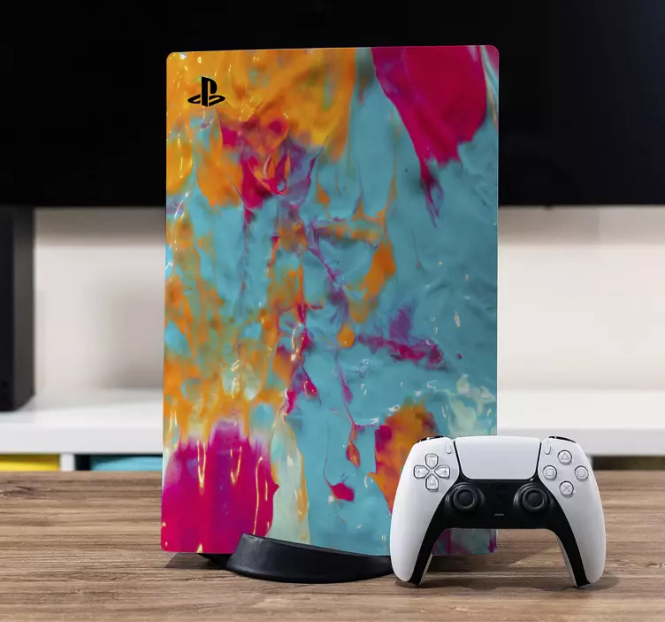 Rainbow marble PS5 stickers - TenStickers