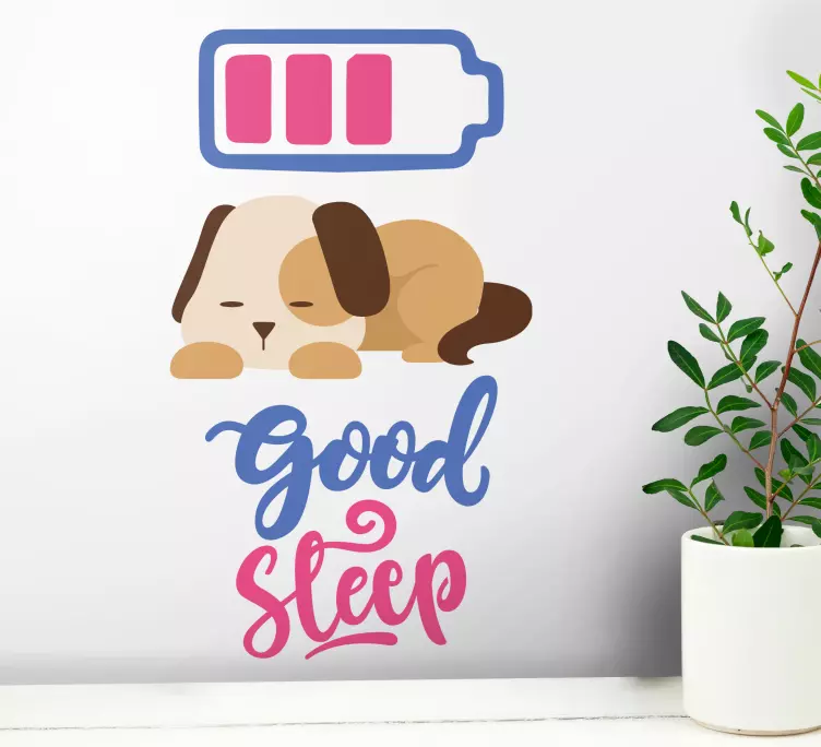 Recharging little dog sticker - TenStickers