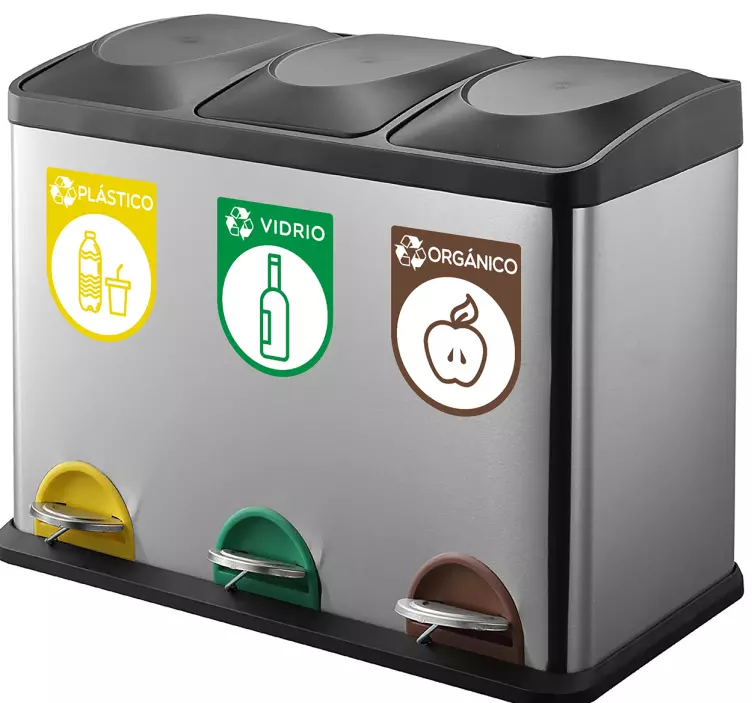 recycling containers emoji sticker - TenStickers