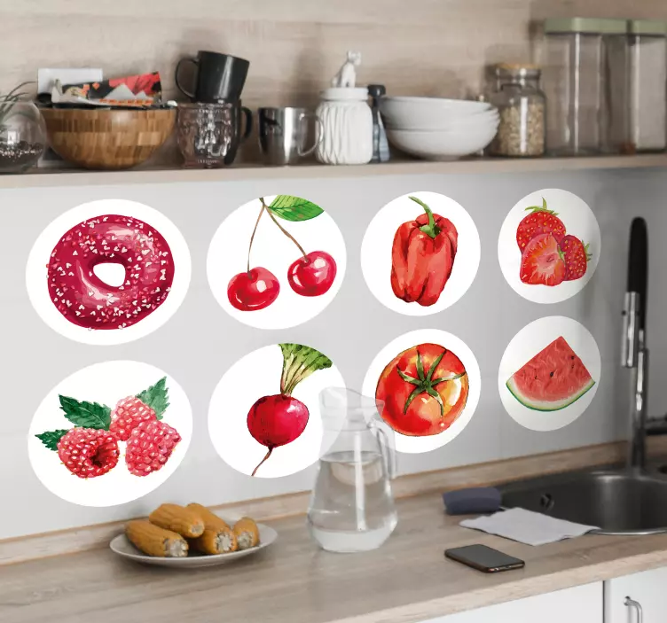 Red food wall vinyl sticker - TenStickers