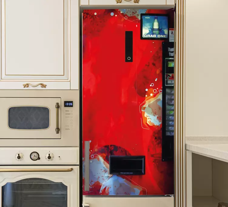 Red modern vending machine  fridge decal - TenStickers