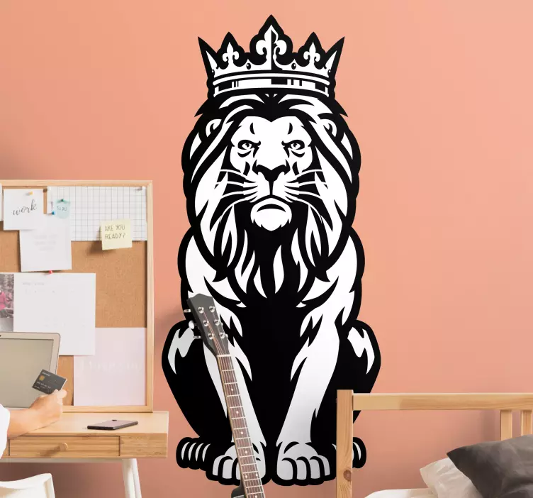 Regal Lion Emblem cat sticker - TenStickers