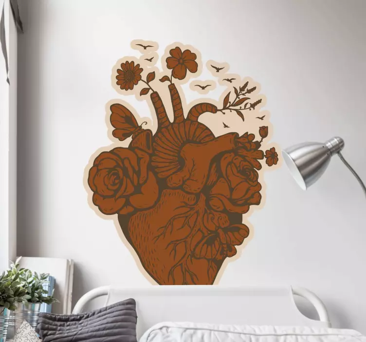 Retro heart vintage stickers - TenStickers