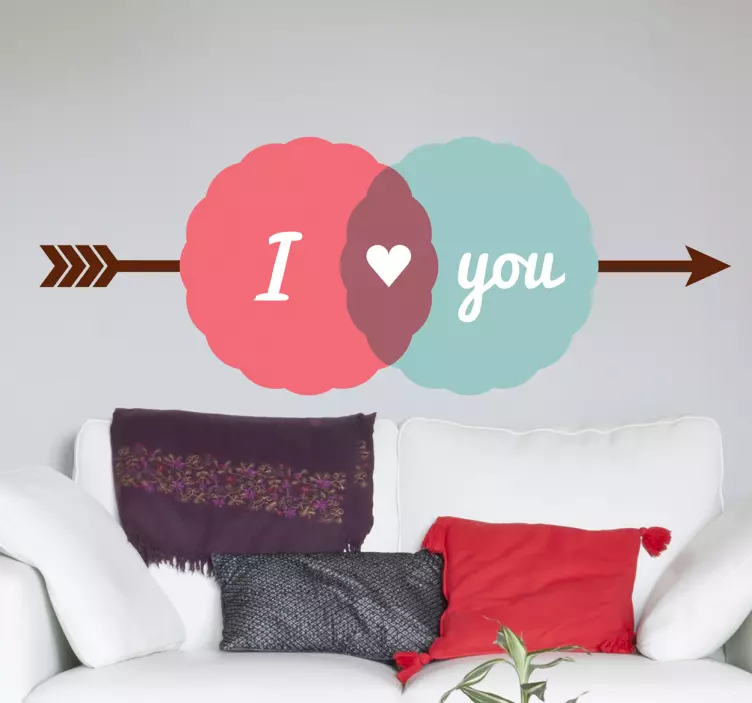 Retro Love You Wall Sticker - TenStickers
