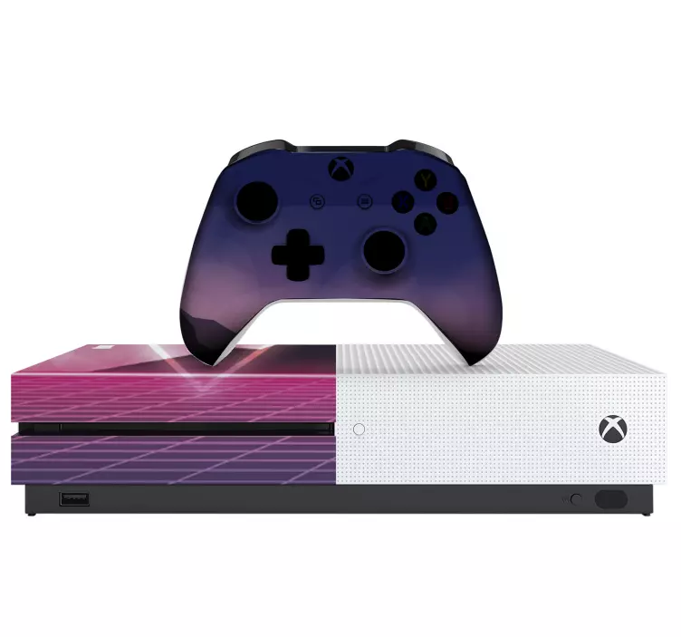 Retro neon mountain  xbox skin - TenStickers