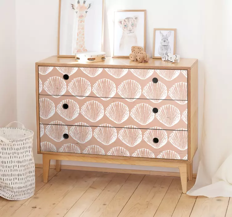 Retro Seashell Pattern beige furniture sticker - TenStickers