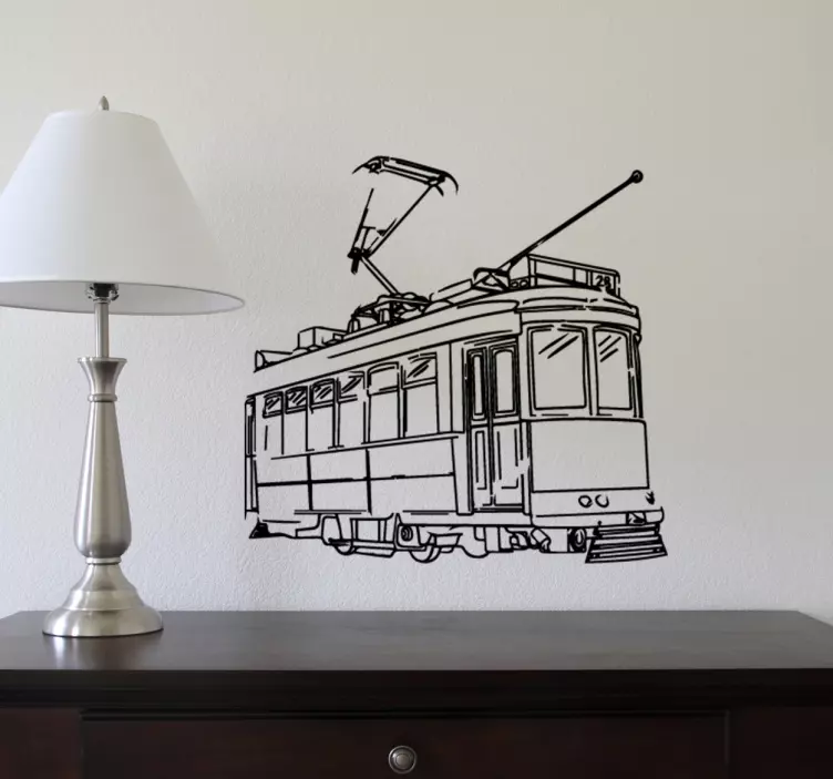 Retro Tram Wall Sticker - TenStickers