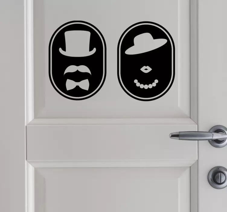 Retro WC toilet door sticker - TenStickers