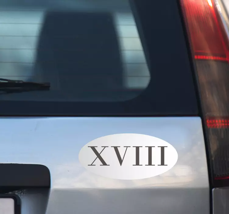 Roman numerals car sticker - TenStickers