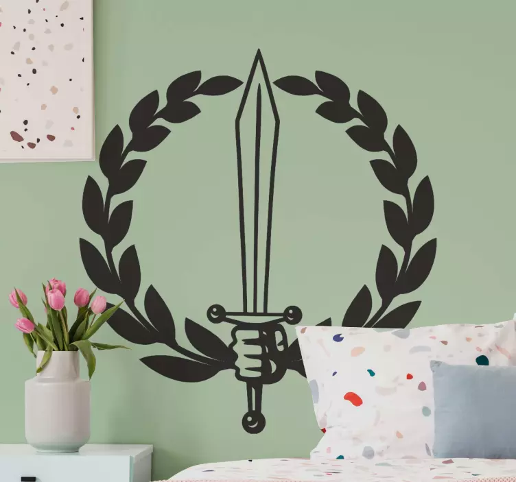 Roman sword and wreath object sticker - TenStickers