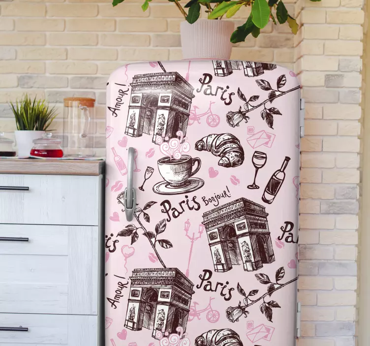 Romantic paris fridge sticker - TenStickers