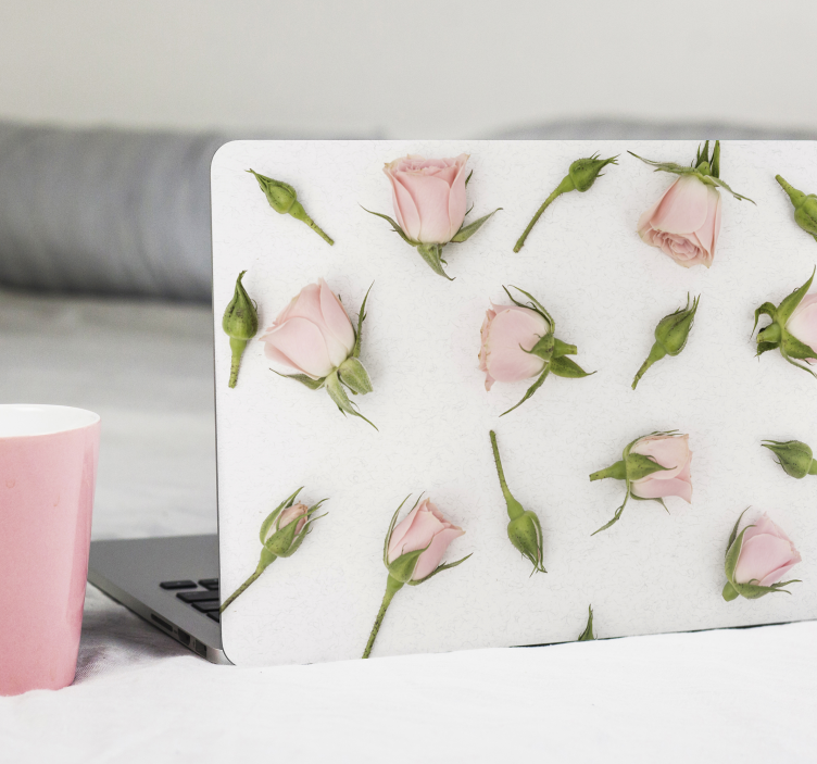 Romantic spring flower laptop sticker - TenStickers