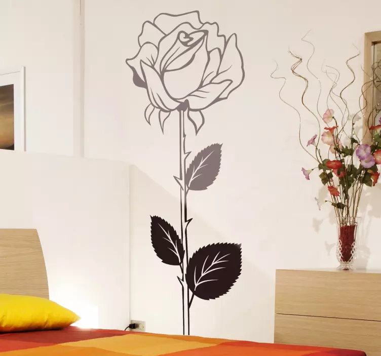 Rose Illustration Decal - TenStickers