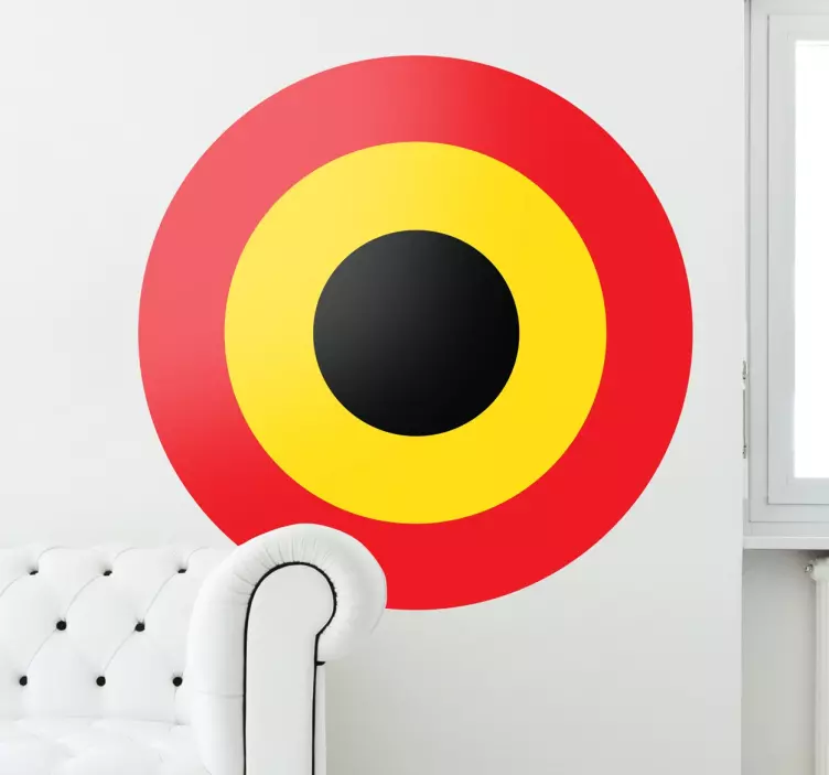 Pretty round Belgium flag vinyl circle sticker - TenStickers