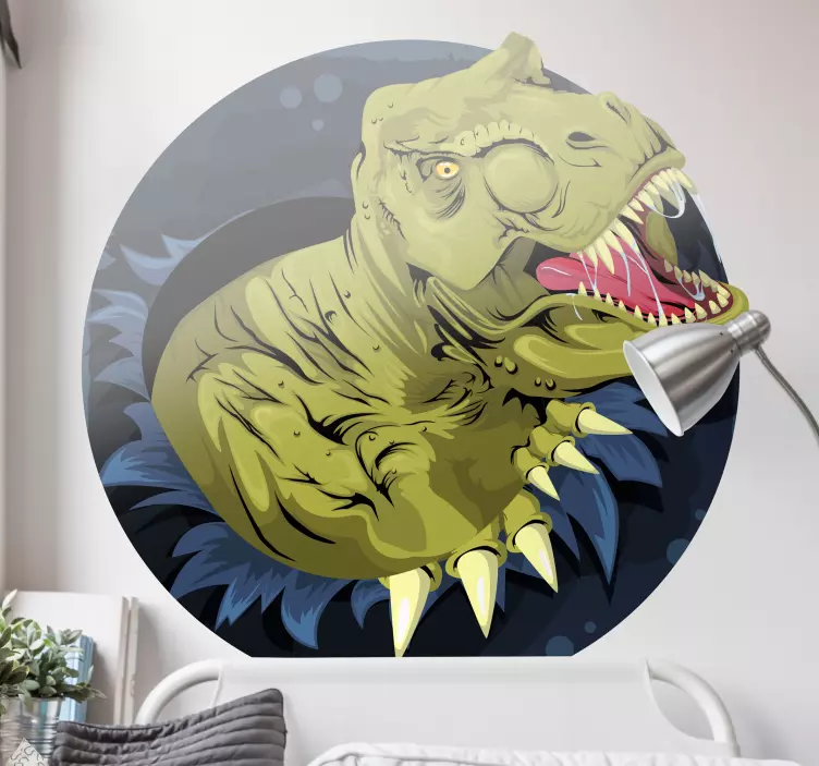 Round dinosaur  dinosaur wall sticker - TenStickers