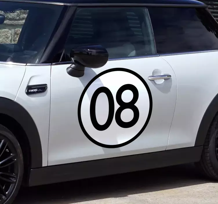 rounded number car sticker - TenStickers