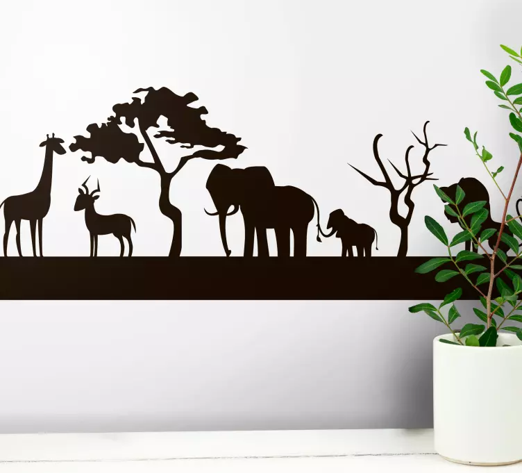 Savannah silhouette wild animal decal - TenStickers