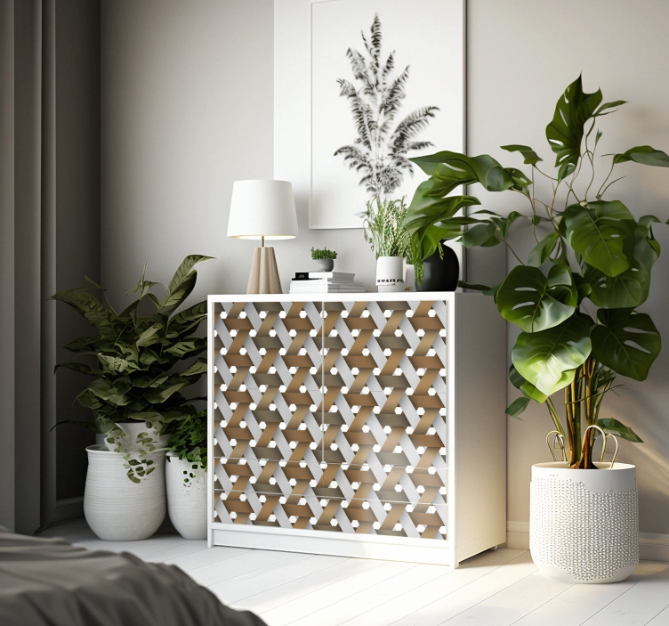 scandinavian white wood furniture decal  3600 - TenStickers