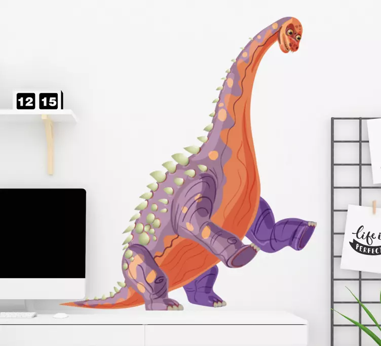 Scary dinosaur with a long neck door decal - TenStickers