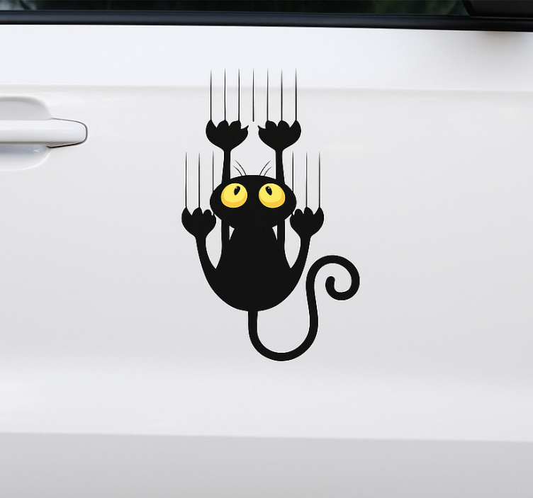 Funny scratching car car sticker - TenStickers