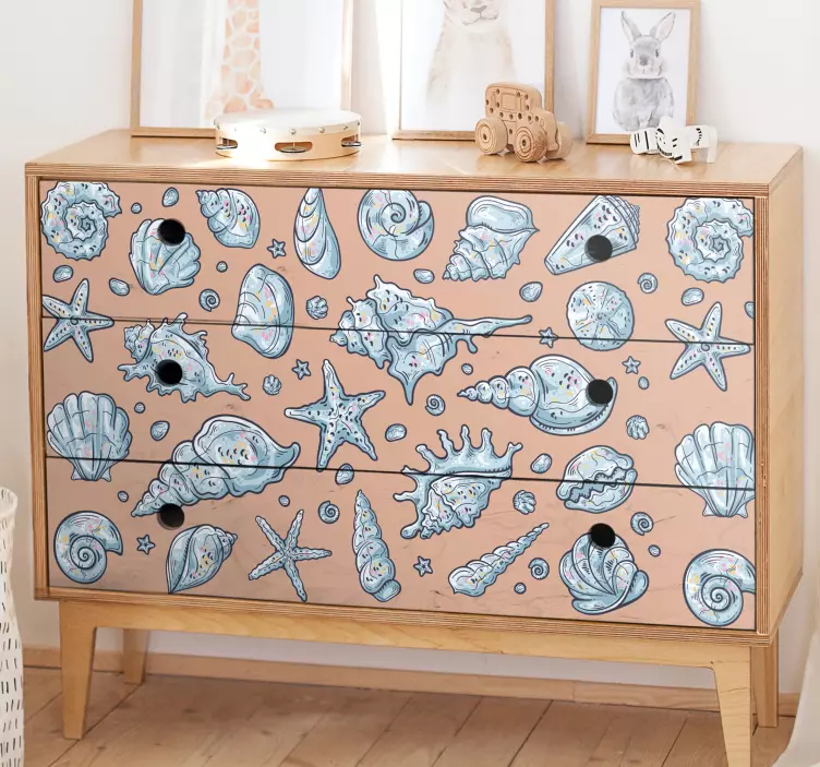 Seashell Sketches furniture sticker - TenStickers